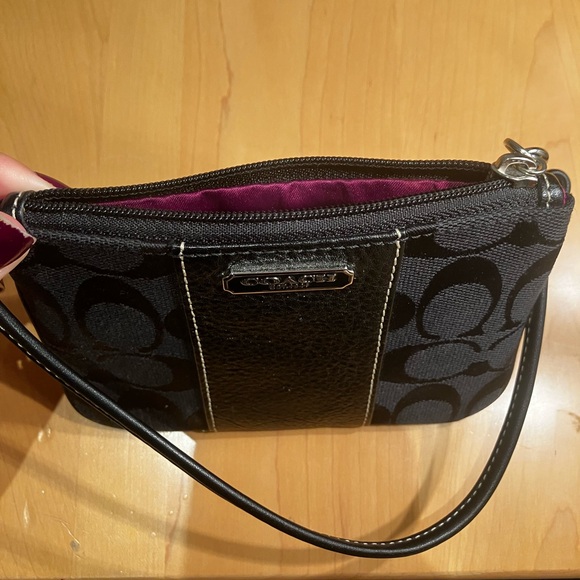 Coach Black Top Zip Wristlet - Picture 7 of 9